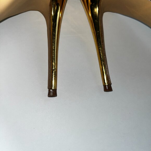 Steve Madden Kassandra Gold Heels 4” Size 8 - Picture 6 of 7